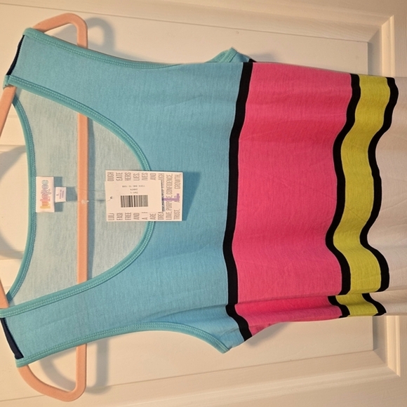 LuLaRoe NWT Dani Maxi Dress.Sleeveless Floor-Lemgth Colorblock Large HTF - Picture 3 of 8